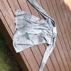 Faux suede jacket with whipped stitching